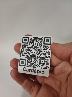 Mini placa qrcode - restaurantes cardapio