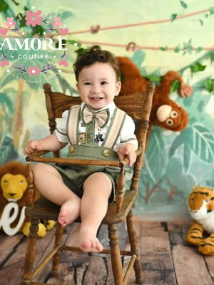 Conjunto safari luxo tons pasteis - verde