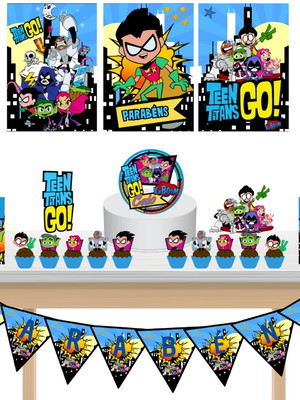 Kit festa fácil só um bolinho jovens titãs 36 itens