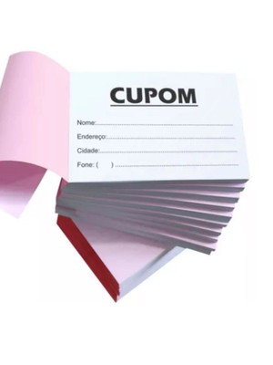Kit com 5 blocos de cupom para sorteio com 100 folhas cada