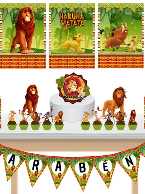 Kit festa fácil só um bolinho rei leão 36 itens