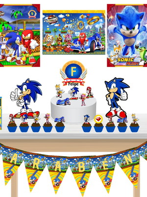 Kit festa fácil só um bolinho sonic 36 itens