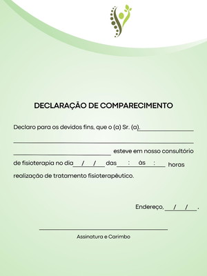 Bloco de declaração de comparecimento