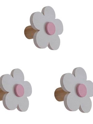 Kit ganchos cabideiro mdf flor com miolo