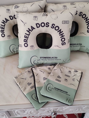 Travesseiro piercing personalizado + saquinho