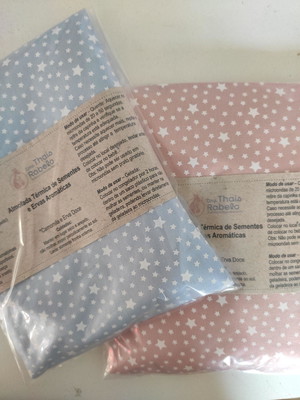 2 almofadas térmicas de sementes e ervas aromáticas baby