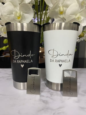 Kit dindo e dinda com copos térmicos gravados a laser