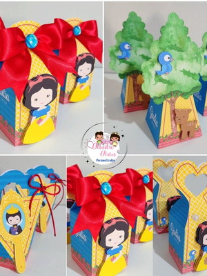 Personalizados branca de neve 32 caixas - kit lembrancinha