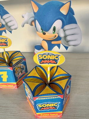 Caixa sextavada sonic centro de mesa