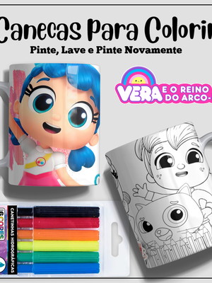 Caneca de polímero personalizada com desenhos