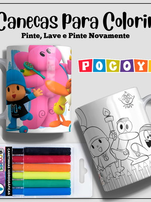 Caneca de polímero personalizada com desenhos