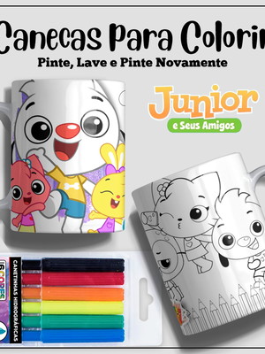 Caneca de polímero personalizada com desenhos