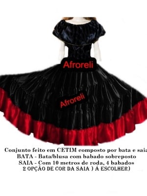 Bata e saia 10m pombagira cigana preta vermelha umbanda exu