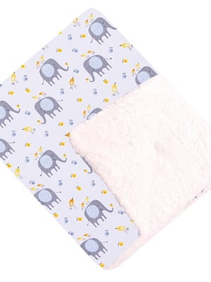Manta com sherpa dupla face para bebê elefante azul