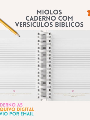 Kit de miolo a5 com versiculos biblicos (arquivo digital)