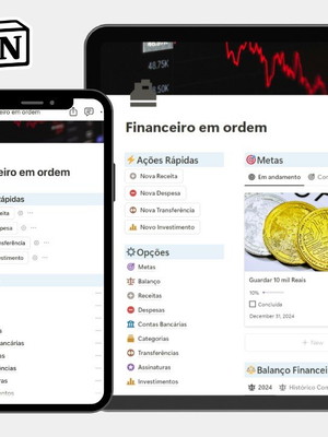 Notion template: planner financeiro em ordem