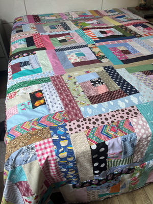 Colcha de retalhos algodão casal padrão patchwork