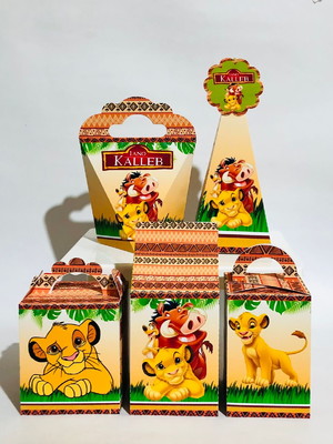 Kit festa 50 lembrancinhas personalizado rei leão