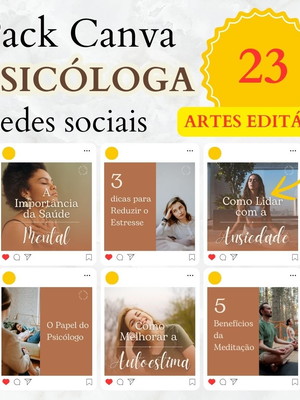 Pack canva psicóloga redes sociais