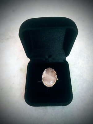 Anel pedra cristal feito em alpaca