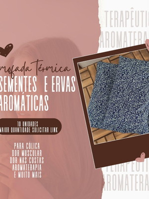 10 almofadas térmicas de sementes e ervas aromáticas