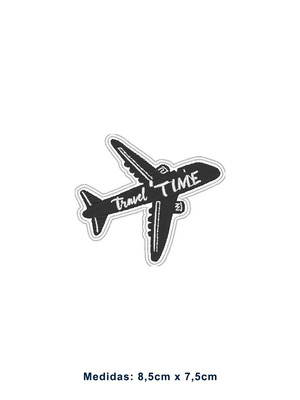 Patch bordado termocolante avião travel time