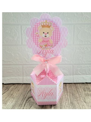10 centros de mesa chá bebê menina ursinha princesa. fraldas