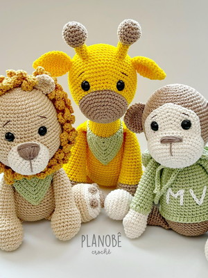 Trio safari amigurumi