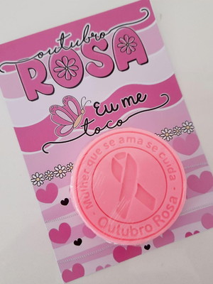 Card com sabonete outubro rosa