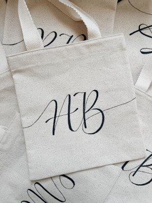 Eco bag personalizada 20x20 - iniciais ou nomes