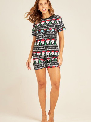Noite de natal - pijama casal + infantil - natal black