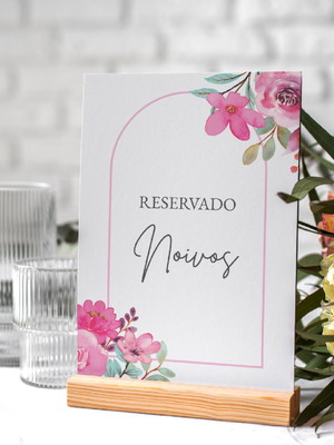 Plaquinha reservado mesa casamento