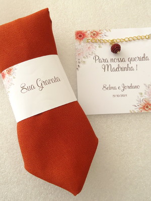 Kit padrinhos terracota gravata e pulseira folheada promoção