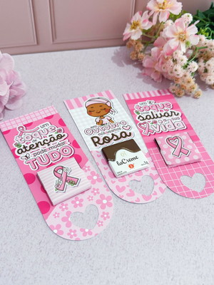 Card com tablete cacau show 5g- outubro rosa