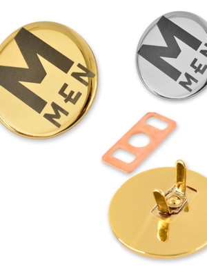 Etiqueta de metal redonda c/ garra personalizada nome 30pç