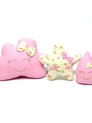Trio nuvem, estrela e gota floral