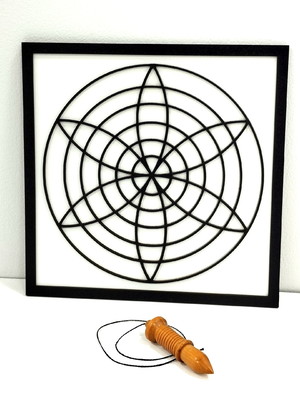 Placa gráfico harmonia radiestesia em alto relevo 30cm