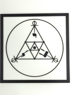 Placa gráfico scap cabalistico radiestesia alto relevo 30cm