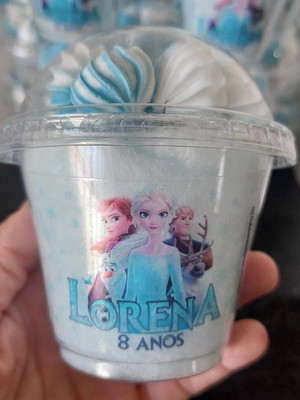 Algodão doce com mini suspiros frozen 2