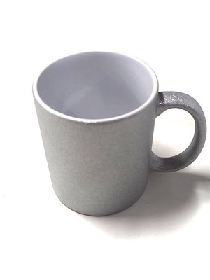 Caneca prata glitter de cerâmica para sublimação