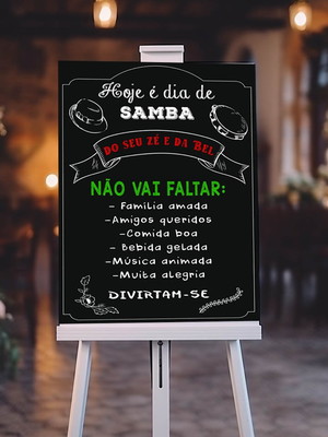 Chalkboard personalizado - dia de samba