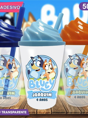 Copo chantilly personalizado bluey - 500 ml