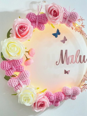 Enfeite porta maternidade com luz de led