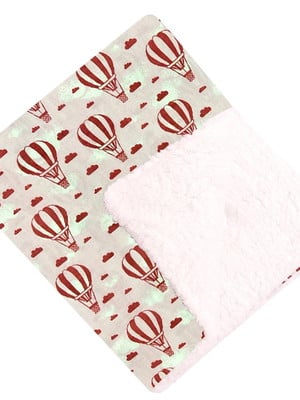 Cobertor manta com sherpa dupla face balão vermelho