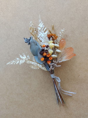 Mini buque com flores desidratadas para convites, embalagens