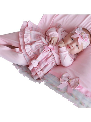 Saída de maternidade menina charlotte floral rosa