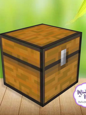 Caixa cubo baú minecraft (arte digital)