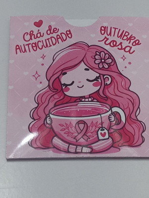 Envelope sachê de chá -outubro rosa