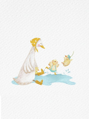Quadro em arquivo digital família patinhos