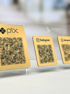 Placa qr code triplo